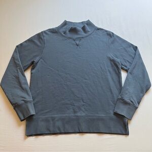 MARINE LAYER denim blue mock neck long sleeve knit pullover sweater